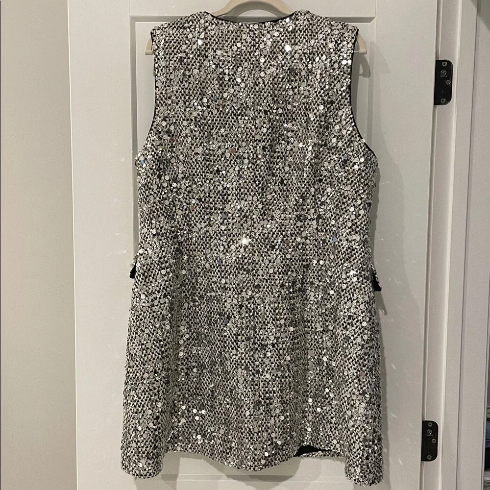 NWOT Stunning Antonio Melani sequin tweed vest / minidress. Fits M. - Picture 5 of 6